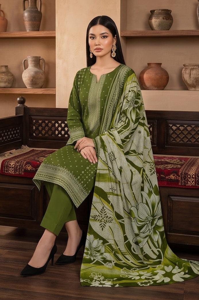 3PC PRINTED LAWN SUIT SR-133