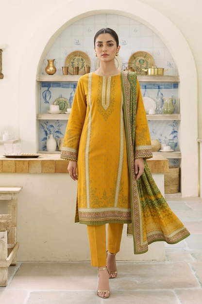 3PC PRINTED LAWN SUIT SR-132