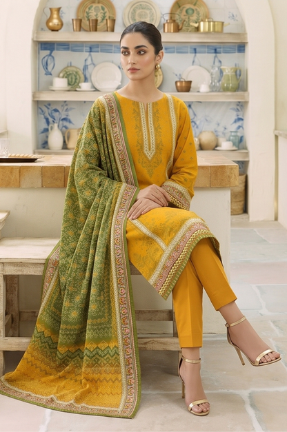 3PC PRINTED LAWN SUIT SR-132