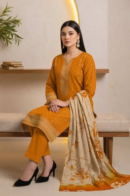 3PC PRINTED LAWN SUIT SR-116