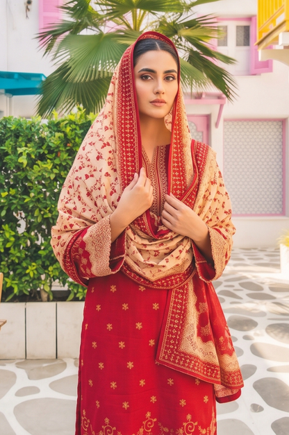 3PC PRINTED LAWN SUIT SR-131