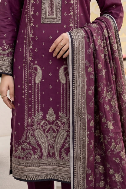 3PC PRINTED LAWN SUIT SR-114