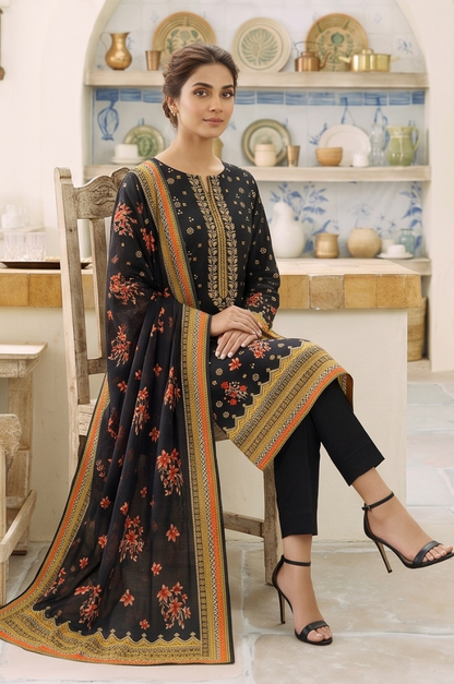3PC PRINTED LAWN SUIT SR-101