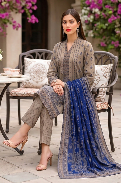 3PC PRINTED LAWN SUIT SR-113