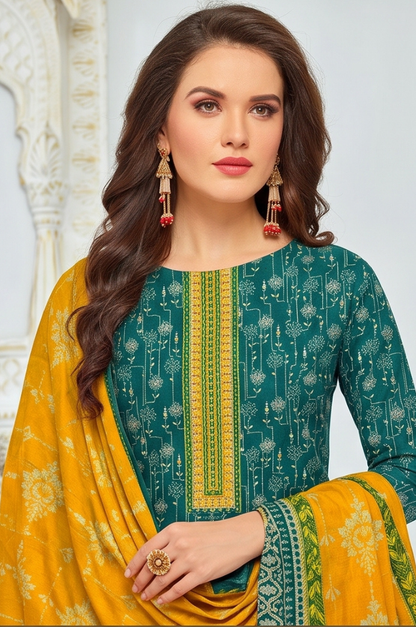 3PC PRINTED LAWN SUIT SR-104