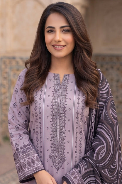 3PC PRINTED LAWN SUIT SR-112
