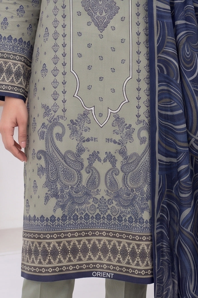 3PC PRINTED LAWN SUIT SR-102