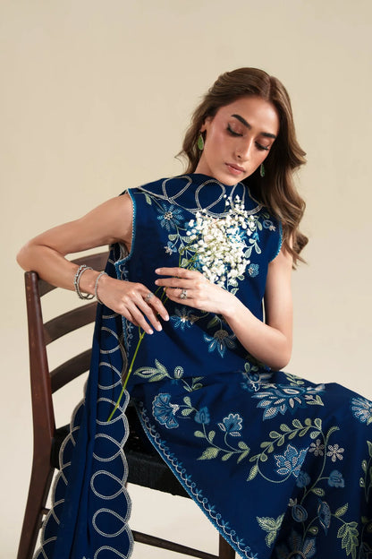 3PC EMBROIDERED DHANAK SUIT - RO-792