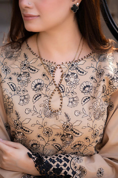 3PC EMBROIDERED KHADDAR DRESS - RO-574