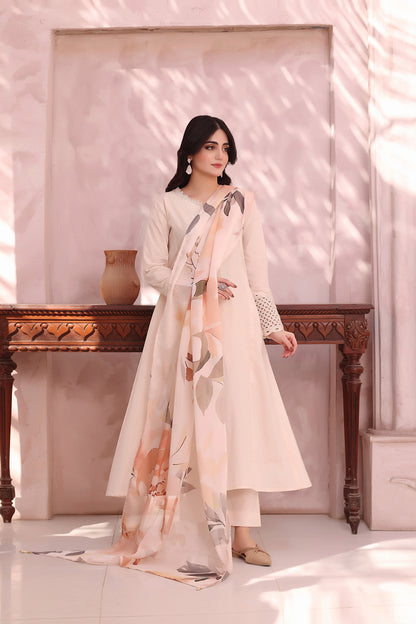 3PC EMBROIDERED LAWN SUIT - SR-714
