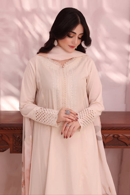 3PC EMBROIDERED LAWN SUIT - SR-714