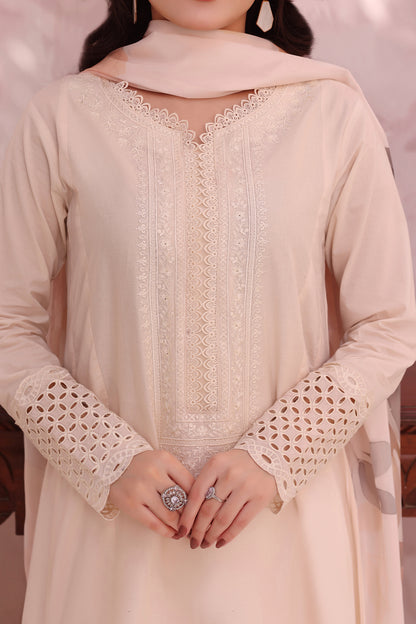 3PC EMBROIDERED LAWN SUIT - SR-714