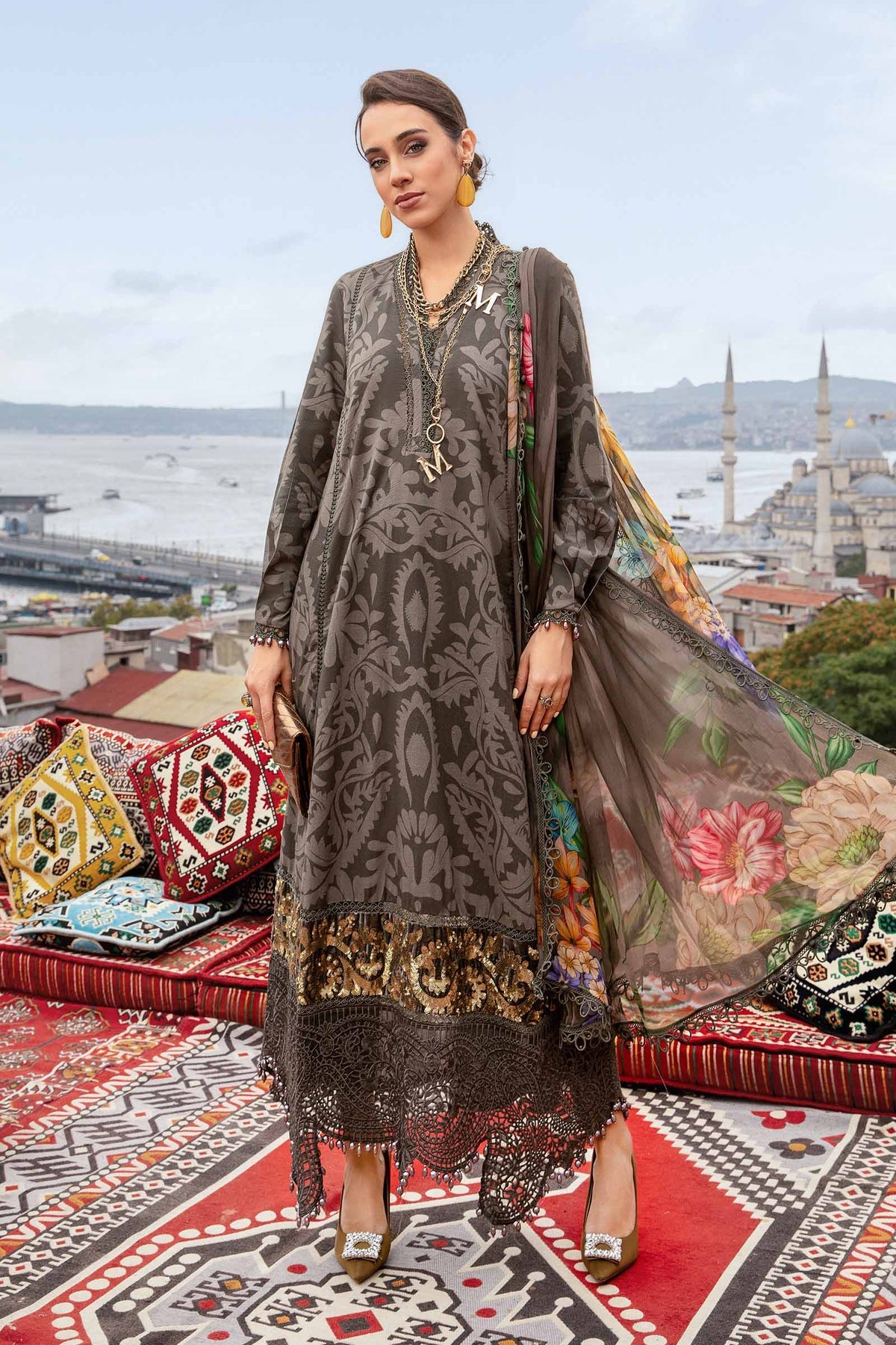 3PC DIGITAL PRINTED KHADDAR DRESS RO - 437