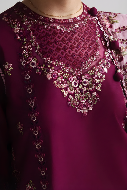 3PC EMBROIDERED LAWN SUIT - SR-662