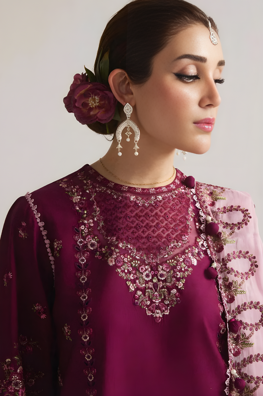 3PC EMBROIDERED LAWN SUIT - SR-662