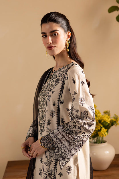 3PC EMBROIDERED LAWN SUIT - SR-666
