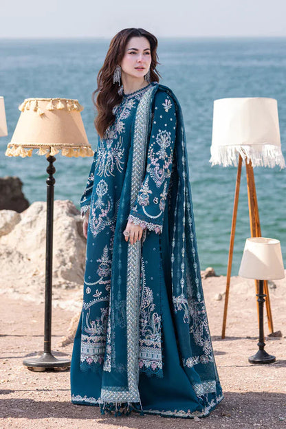 3PC EMBROIDERED DHANAK DRESS RO - 521