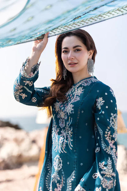3PC EMBROIDERED DHANAK DRESS RO - 521