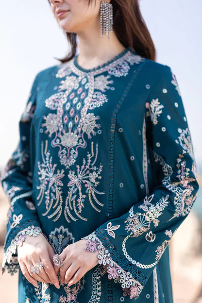 3PC EMBROIDERED DHANAK DRESS RO - 521
