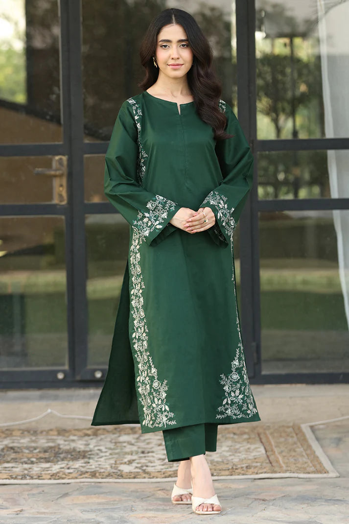 3PC DHANAK EMBROIDED DRESS RO - 443