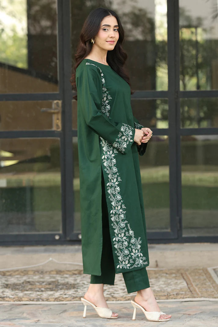 3PC DHANAK EMBROIDED DRESS RO - 443