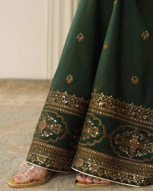 3PC EMBROIDERED DHANAK SUIT - RO-585