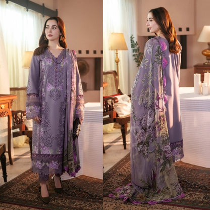 3PC EMBROIDERED DHANAK SUIT - R0-466