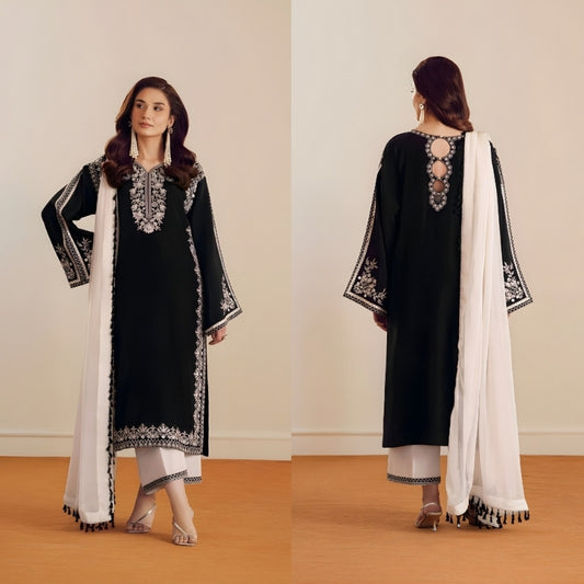 3PC EMBROIDERED LAWN SUIT - SR-694