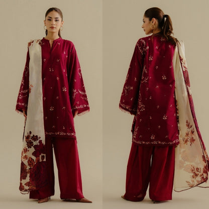3PC LAWN EMBROIDRED SUIT SR - 475