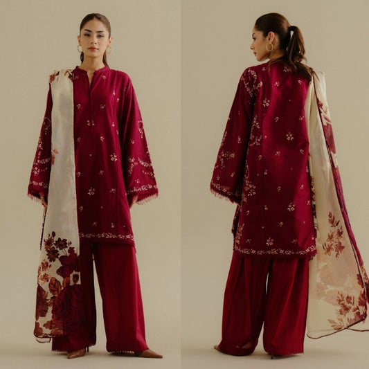 3PC LAWN EMBROIDRED SUIT SR - 475