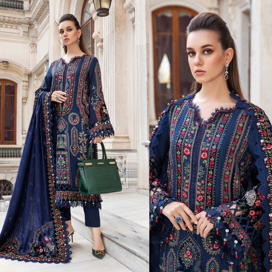 3PC EMBROIDERED LAWN SUIT - SR-391