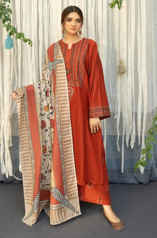 3PC EMBROIDERED LAWN SUIT - SR-316