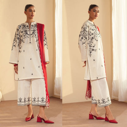 3-PC LAWN EMBROIDERED SUIT SR - 499