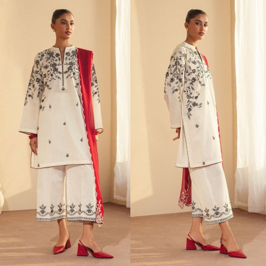 3-PC LAWN EMBROIDERED SUIT SR - 499