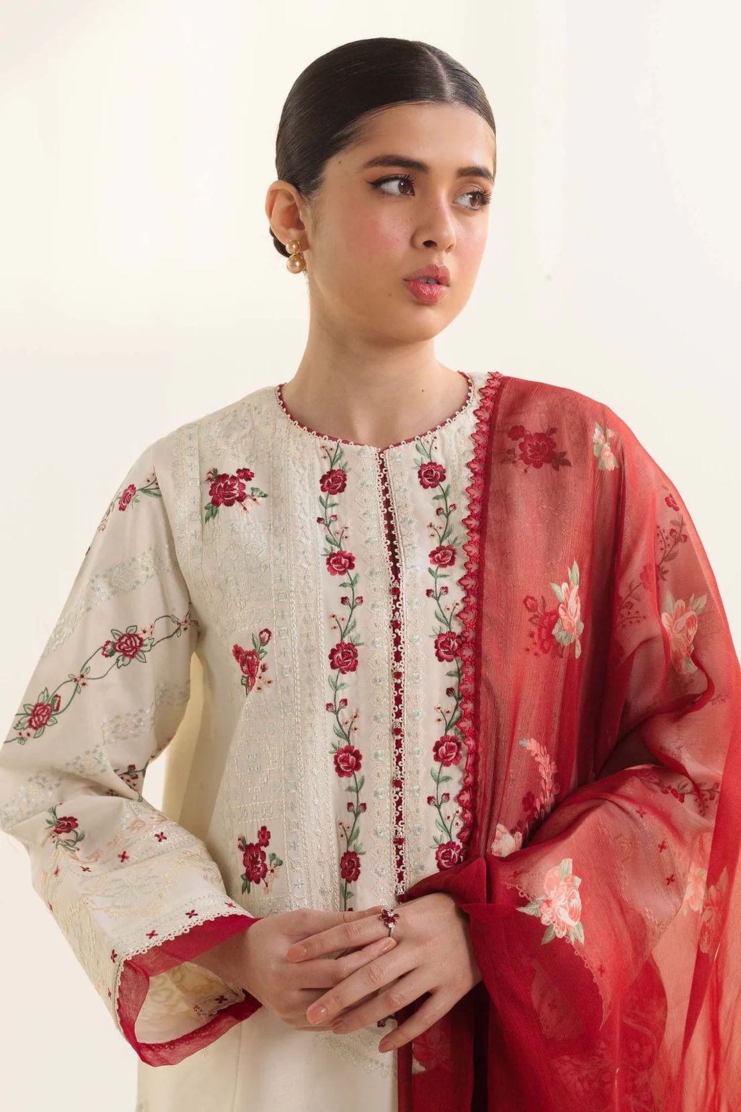 3 PC EMBROIDERED LAWN SUIT  - RO-190