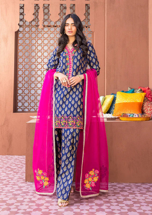 3PC DIGITAL PRINTED LAWN SUIT WITH PATCHES - SR-493