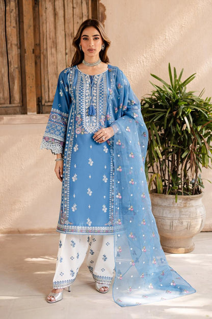 3PC EMBROIDERED LAWN SUIT - SR-517