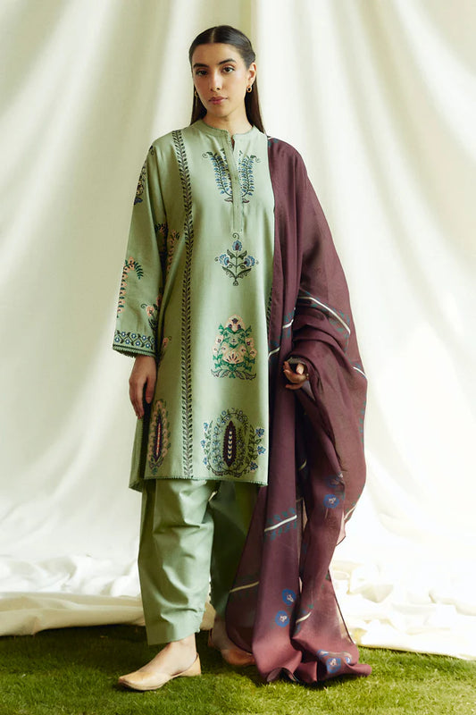 3PC EMBROIDERED KHADDAR DRESS RO - 427
