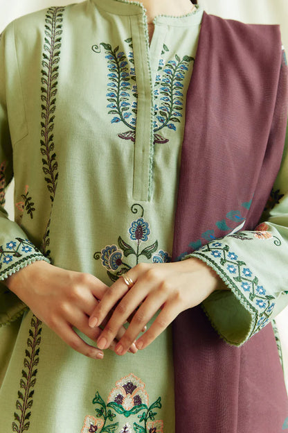 3PC EMBROIDERED KHADDAR DRESS RO - 427