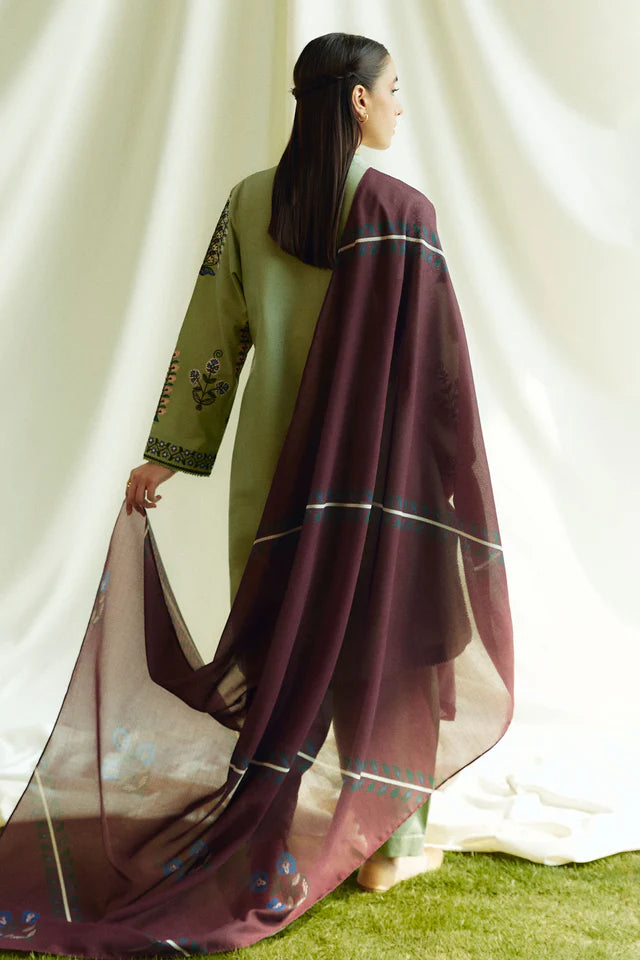3PC EMBROIDERED KHADDAR DRESS RO - 427