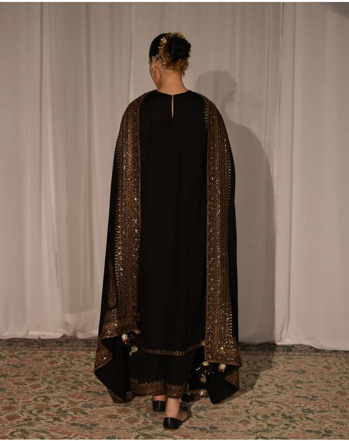 3PC EMBROIDERED DHANAK SUIT - RO-584