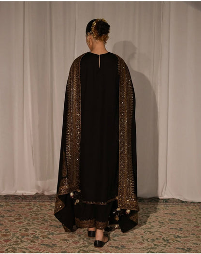 3PC EMBROIDERED DHANAK SUIT - RO-584