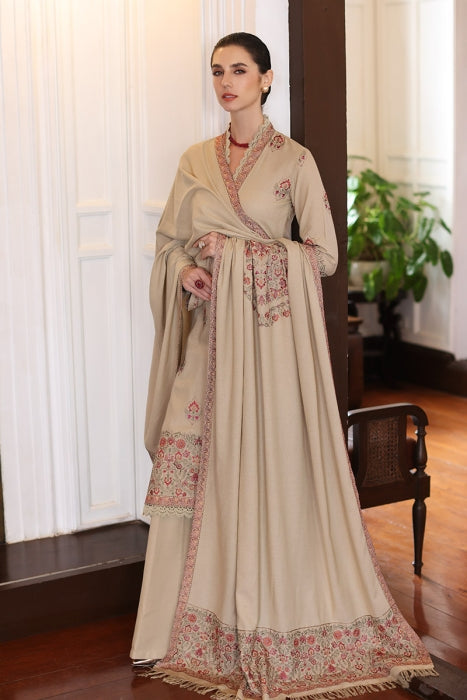 3PC EMBROIDERED DHANAK DRESS RO - 371