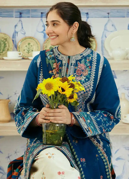 3PC EMBROIDERED DHANAK DRESS RO - 320