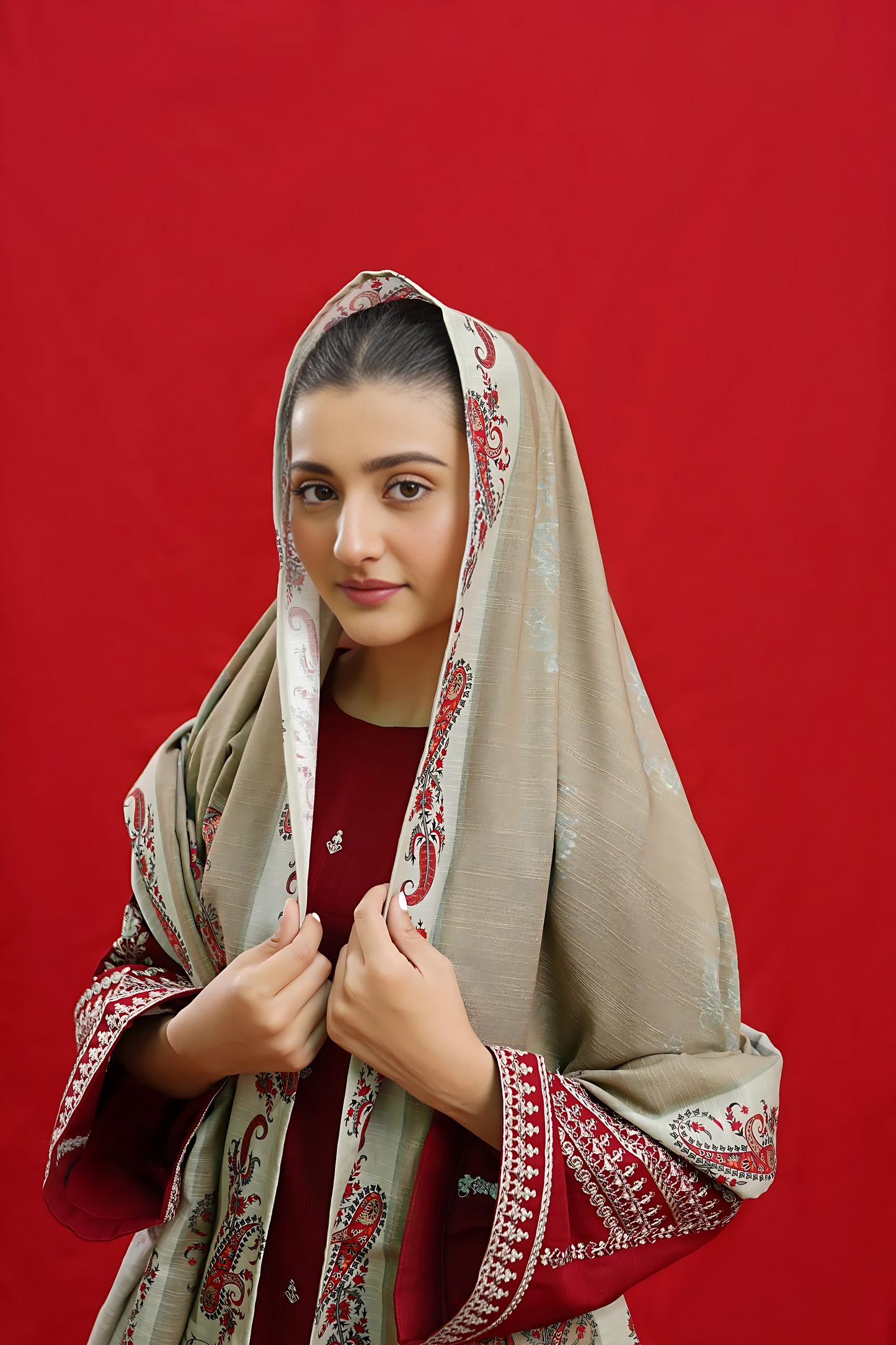 3PC EMBROIDERED KHADDAR DRESS RO - 429