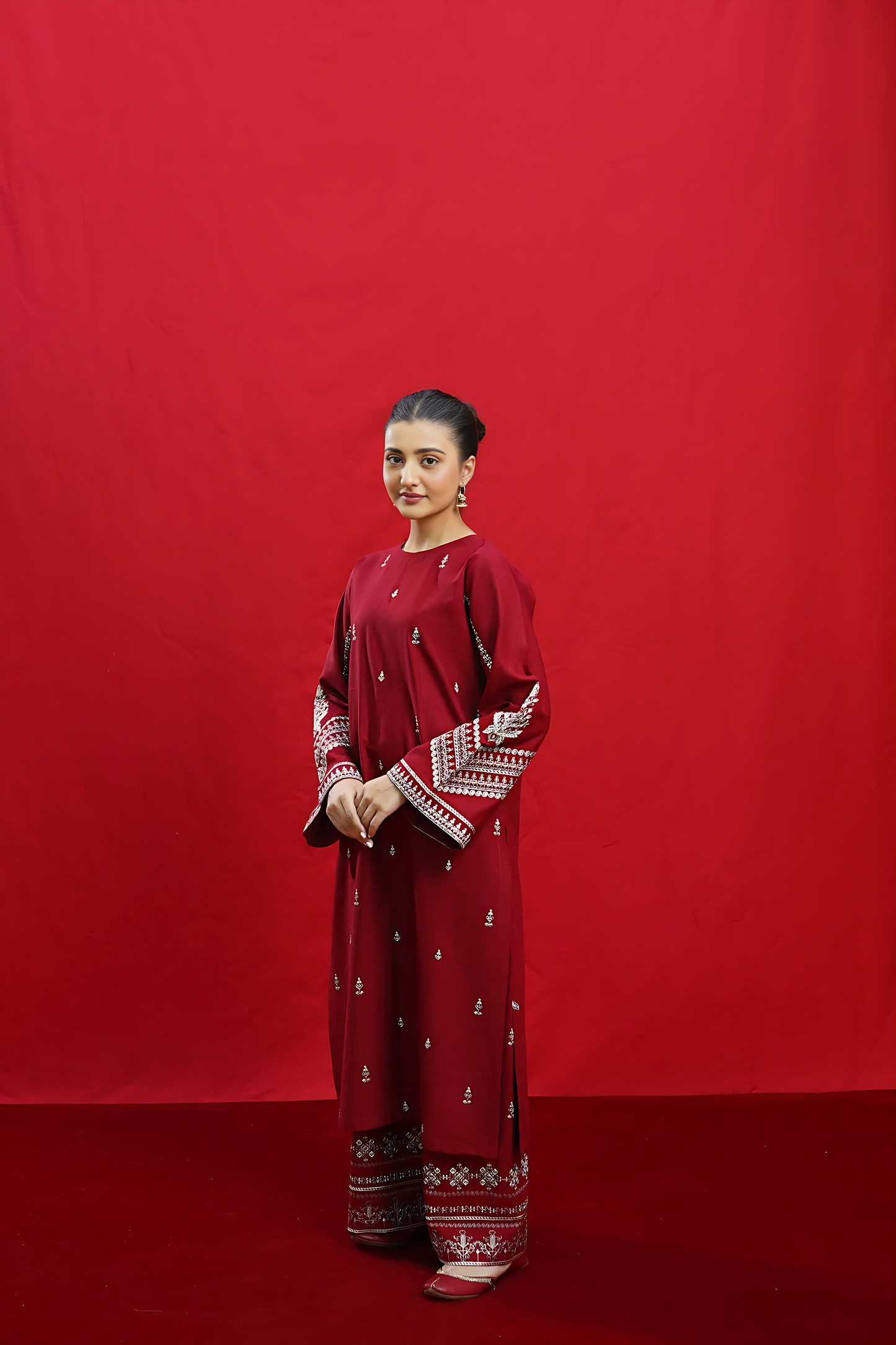 3PC EMBROIDERED KHADDAR DRESS RO - 429