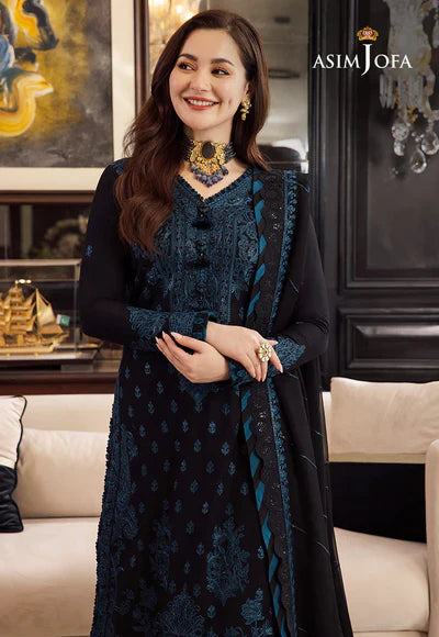 3PC EMBROIDERED DHANAK DRESS RO - 527