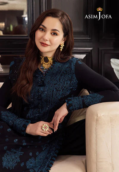 3PC EMBROIDERED DHANAK DRESS RO - 527