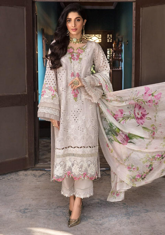 3PC EMBROIDERED LAWN SUIT  - SR-185