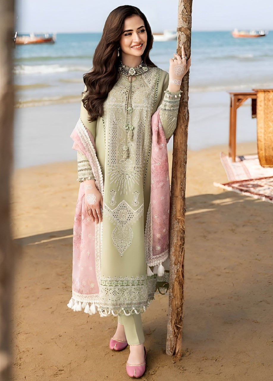 3PC EMBROIDERED LAWN SUIT - RO-141